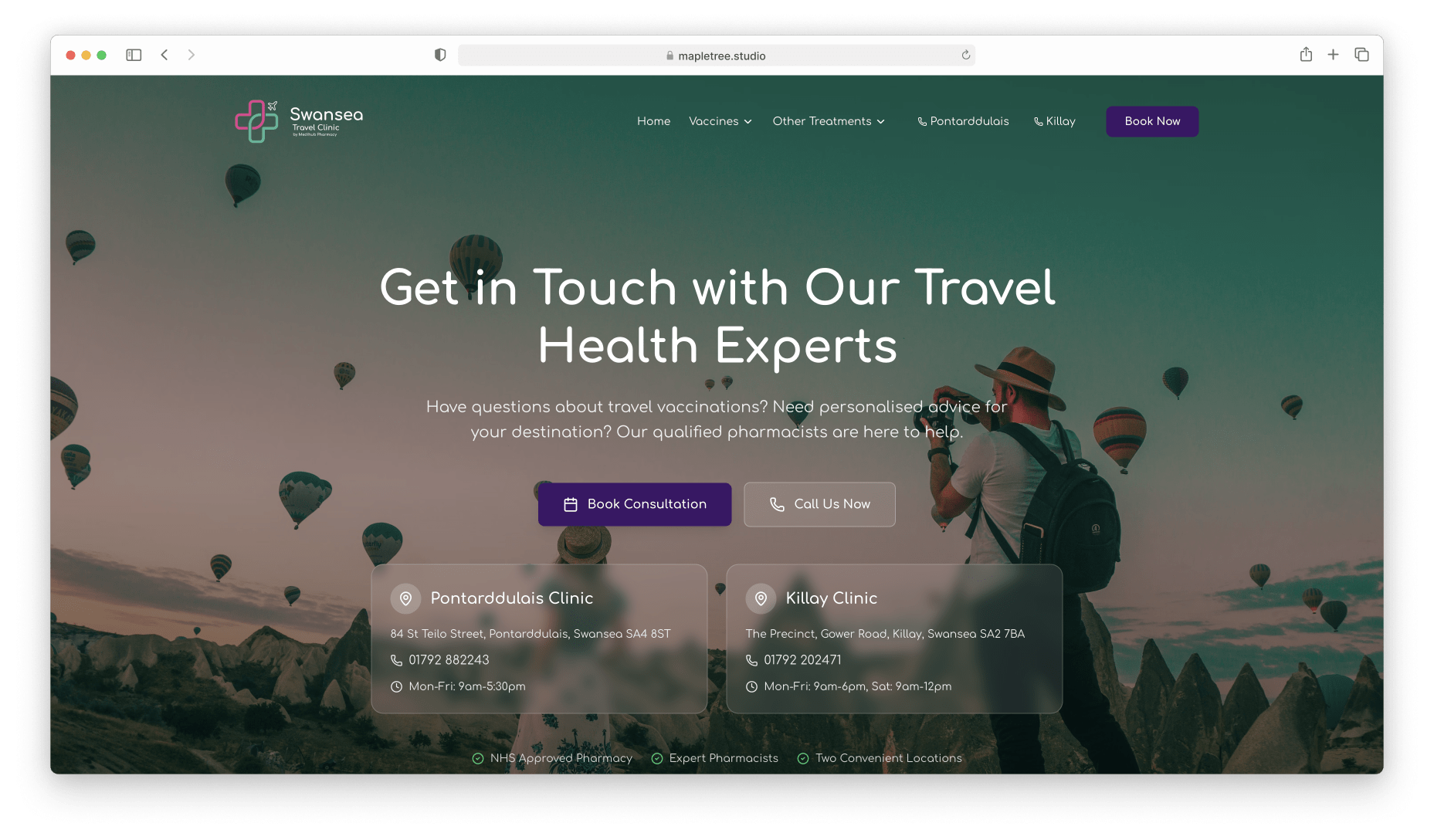 Swansea Travel Clinic website