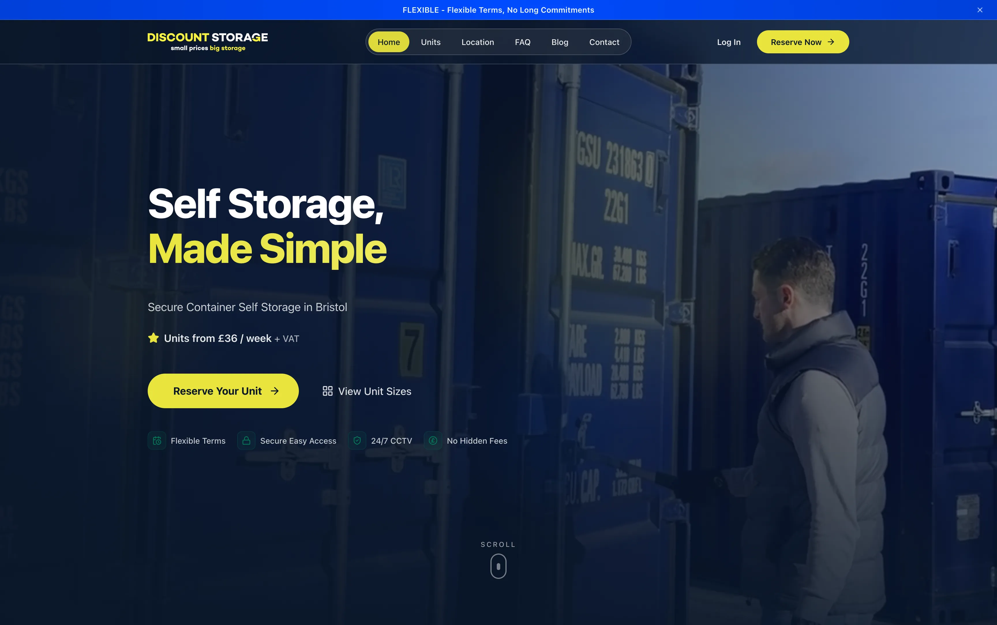 Discount Storage website built by Mapletree Studio