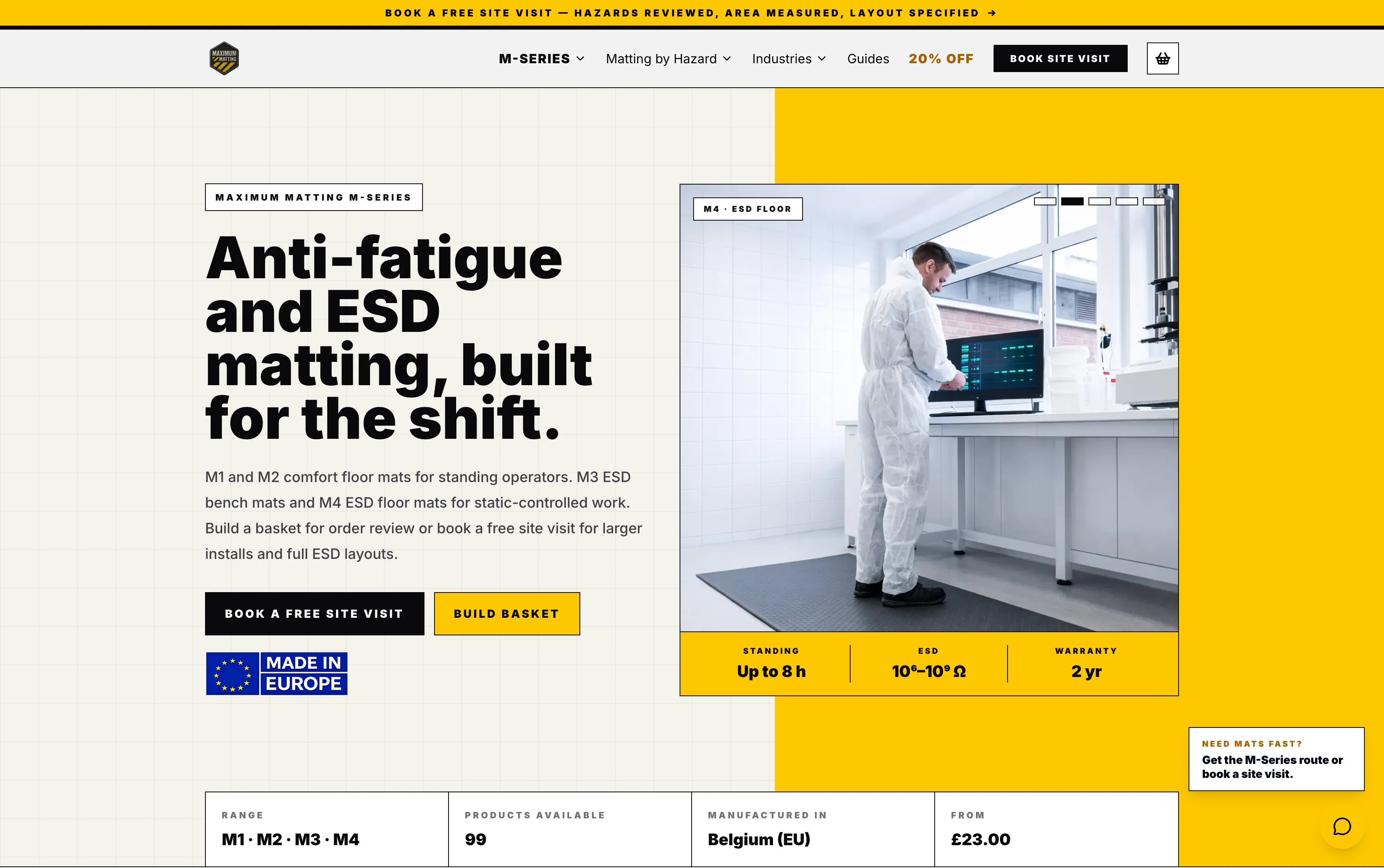 Maximum Matting website built by Mapletree Studio