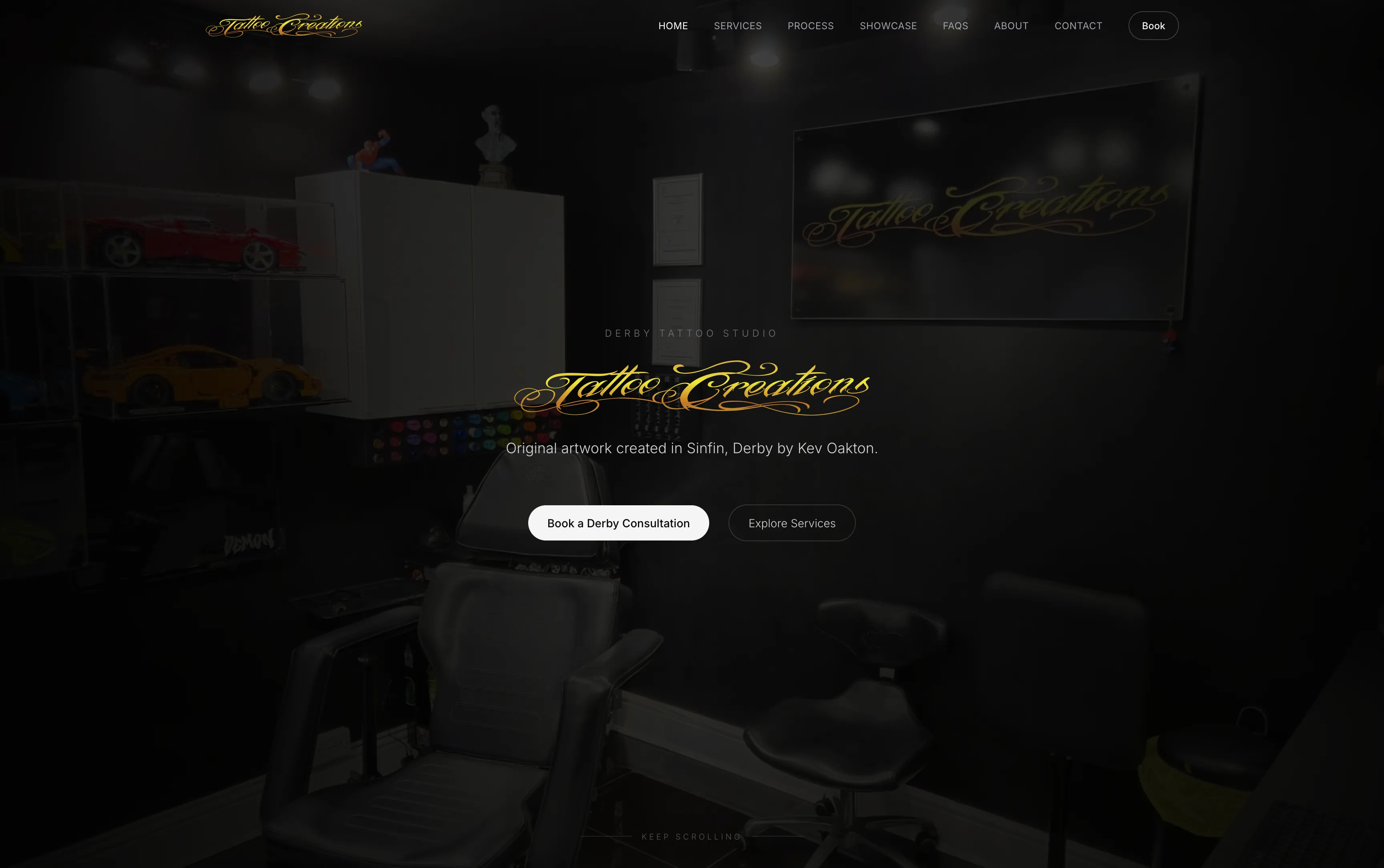 Tattoo Creations website built by Mapletree Studio